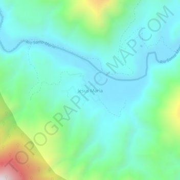 Mappa topografica Jesus Maria, altitudine, rilievo