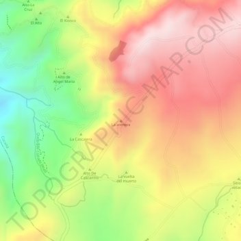 Mappa topografica La arenera, altitudine, rilievo