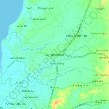 Mappa topografica San Ildefonso, altitudine, rilievo