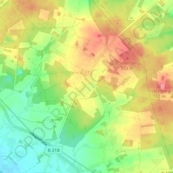 Mappa topografica Osterroden, altitudine, rilievo