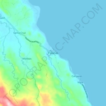 Mappa topografica Palanas, altitudine, rilievo