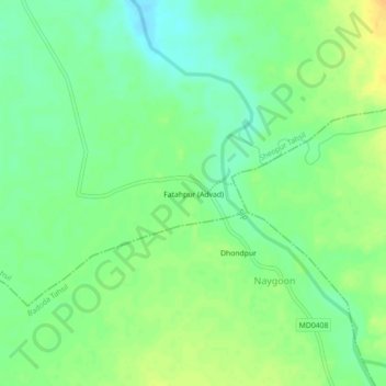 Mappa topografica Fatahpur (Advad), altitudine, rilievo