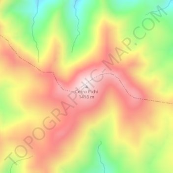 Mappa topografica Cerro Pichi, altitudine, rilievo