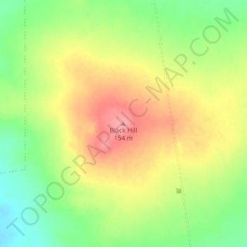Mappa topografica Black Hill, altitudine, rilievo