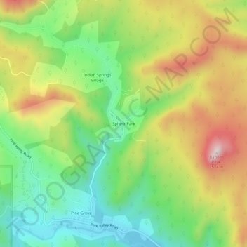 Mappa topografica Sphinx Park, altitudine, rilievo