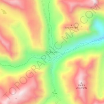 Mappa topografica Tantacoto, altitudine, rilievo