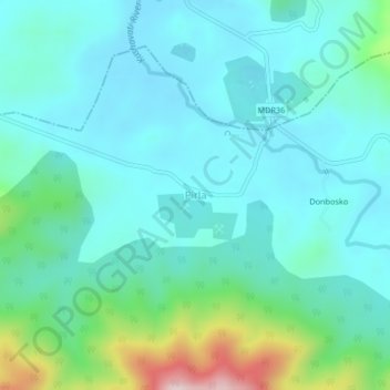 Mappa topografica Pirla, altitudine, rilievo