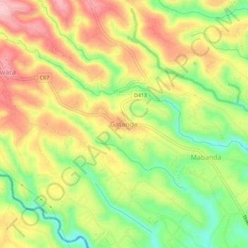Mappa topografica Gatanga, altitudine, rilievo