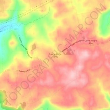 Mappa topografica Quarta Linha Nova, altitudine, rilievo