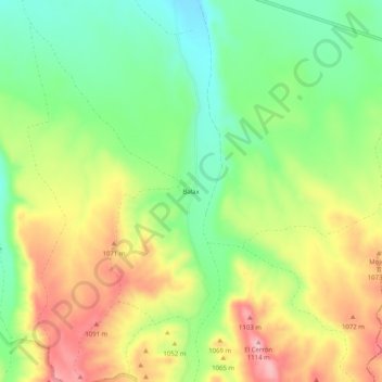 Mappa topografica Balax, altitudine, rilievo