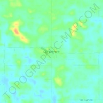 Mappa topografica Lago San Pedro, altitudine, rilievo