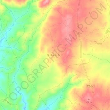 Mappa topografica Ninho do Açor, altitudine, rilievo