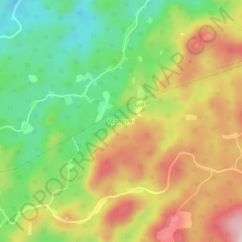 Mappa topografica Manoyoi, altitudine, rilievo