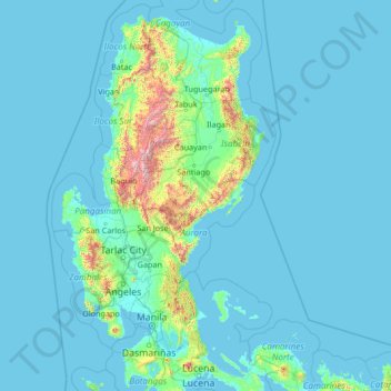 Mappa topografica Quirino, altitudine, rilievo