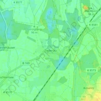 Mappa topografica Tiefenau, altitudine, rilievo