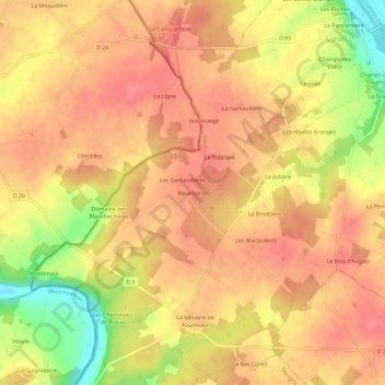 Mappa topografica Baiseborde, altitudine, rilievo