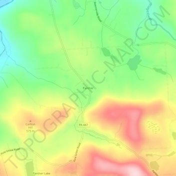 Mappa topografica Panther, altitudine, rilievo