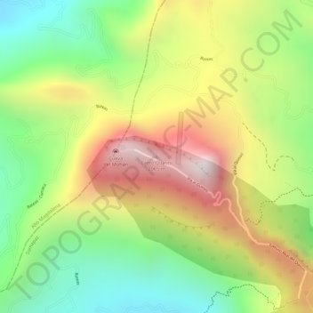 Mappa topografica Cerro Quinini, altitudine, rilievo