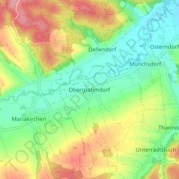 Mappa topografica Obergrafendorf, altitudine, rilievo