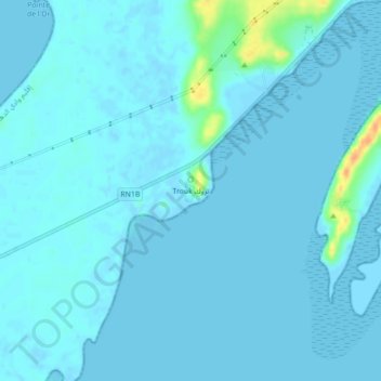 Mappa topografica Trouk, altitudine, rilievo