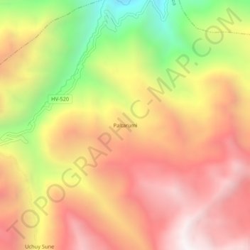 Mappa topografica Paltarumi, altitudine, rilievo