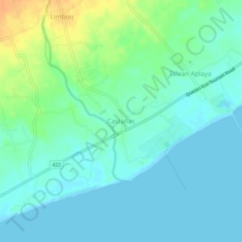 Mappa topografica Castañas, altitudine, rilievo