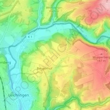 Mappa topografica Oberschmitte, altitudine, rilievo