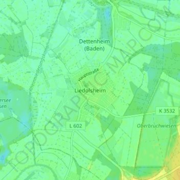 Mappa topografica Liedolsheim, altitudine, rilievo