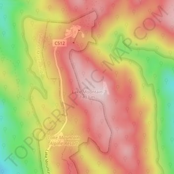 Mappa topografica Lake Mountain, altitudine, rilievo