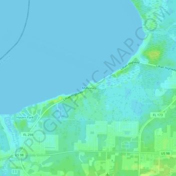 Mappa topografica Millview, altitudine, rilievo