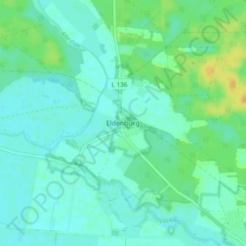 Mappa topografica Eldenburg, altitudine, rilievo