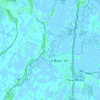 Mappa topografica Kille, altitudine, rilievo