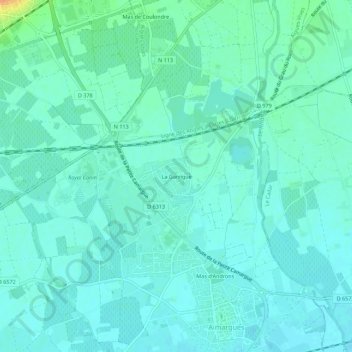 Mappa topografica La Garrigue, altitudine, rilievo