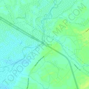 Mappa topografica Galivants Ferry, altitudine, rilievo