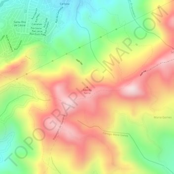 Mappa topografica Alto da Serra, altitudine, rilievo