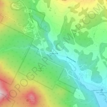 Mappa topografica Stowe Fork, altitudine, rilievo