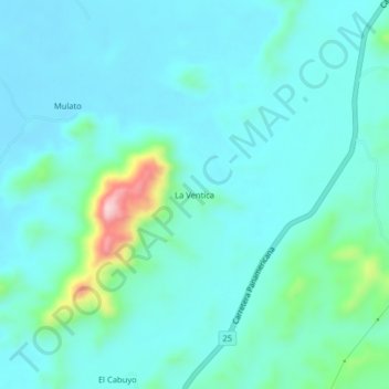 Mappa topografica La Ventica, altitudine, rilievo