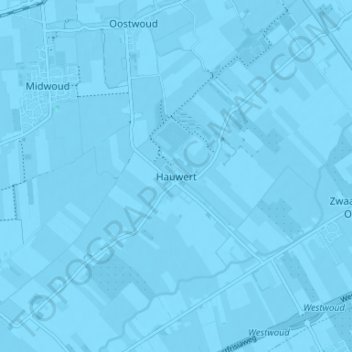 Mappa topografica Hauwert, altitudine, rilievo