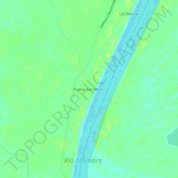 Mappa topografica Puerto San Martin, altitudine, rilievo