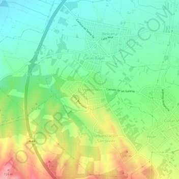 Mappa topografica El Ventorrillo, altitudine, rilievo