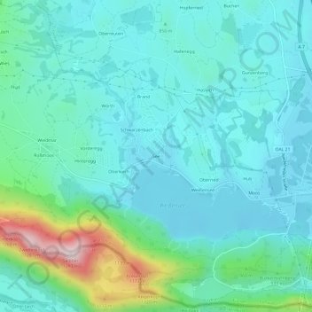 Mappa topografica See, altitudine, rilievo
