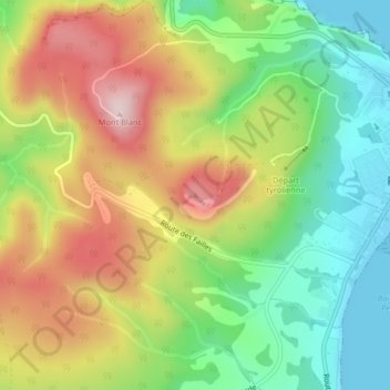 Mappa topografica Mont Sainte-Anne, altitudine, rilievo
