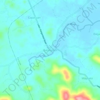 Mappa topografica Batobalani, altitudine, rilievo