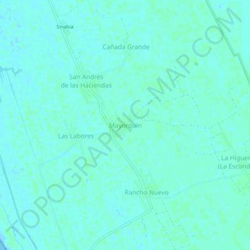 Mappa topografica Mayorquín, altitudine, rilievo