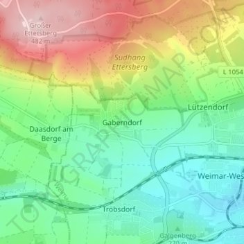 Mappa topografica Gaberndorf, altitudine, rilievo