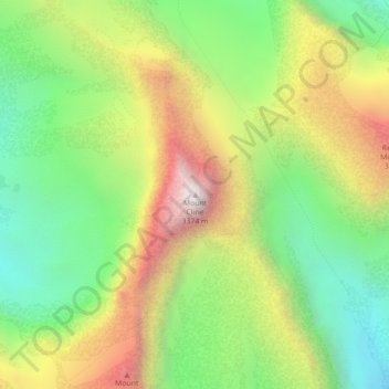 Mappa topografica Mount Cline, altitudine, rilievo