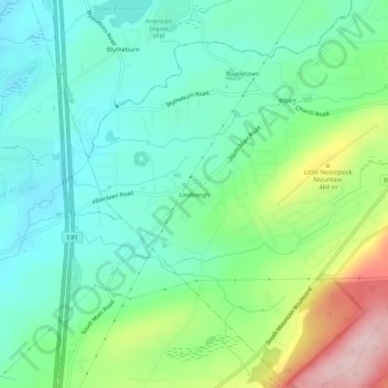 Mappa topografica Lindbergh, altitudine, rilievo