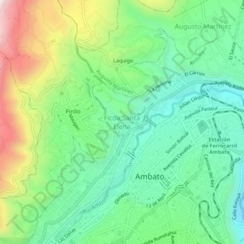 Mappa topografica Ficoa;Santa Elena, altitudine, rilievo