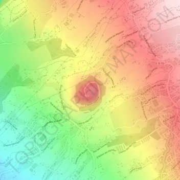 Mappa topografica Piton Hyacinthe, altitudine, rilievo