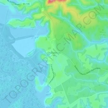 Mappa topografica Chapadão do Ar, altitudine, rilievo
